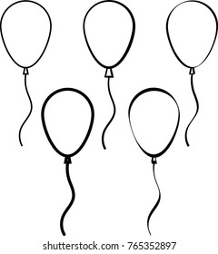 Balloon Design Collection, Helium Filled Balloon Vector Art Illustration