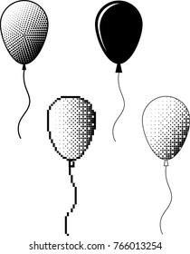 Balloon Design Collection, Helium Filled Balloon Vector Art Illustration