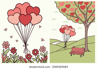 Balloon designs heart shaped balloons in Romantic