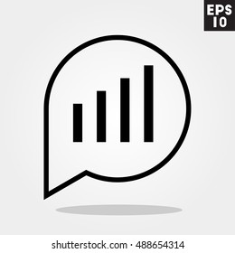 Balloon dialog notification icon in trendy flat style isolated on grey background. Id card symbol for your design, logo, UI. Vector illustration, EPS10.