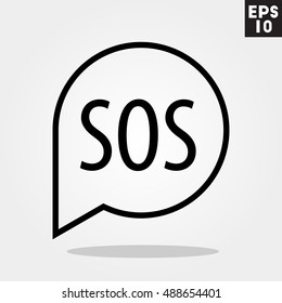 Balloon dialog notification icon in trendy flat style isolated on grey background. Id card symbol for your design, logo, UI. Vector illustration, EPS10.