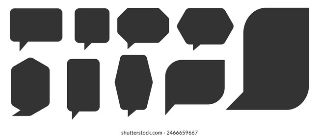 balloon dialogue set, outline and solid design, various shapes and sizes, vector editable Eps 10, for graphic needs.
