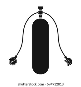 Balloon for diving.Extreme sport single icon in black style vector symbol stock illustration web.
