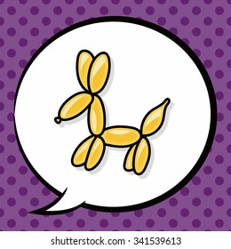 balloon dog doodle, speech bubble