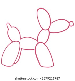 Balloon Dog Figurine – Hand-Drawn Playful Decor Element, Minimalist Linear Vector Illustration of a Cute Sculptural Toy