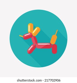 balloon dog flat icon with long shadow,eps10