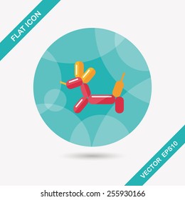 balloon dog flat icon with long shadow,eps10