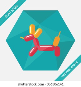 balloon dog flat icon with long shadow,eps10