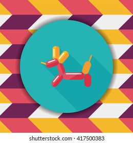 balloon dog flat icon with long shadow,eps10