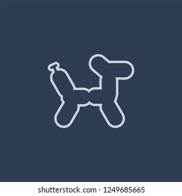 Balloon dog icon. Balloon dog linear design concept from Circus collection. Simple element vector illustration on dark blue background.