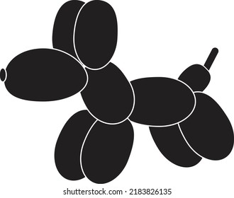 balloon dog icon on white background. cartoon bubble animal. toy balloon dog sign. balloon animal. flat style. 