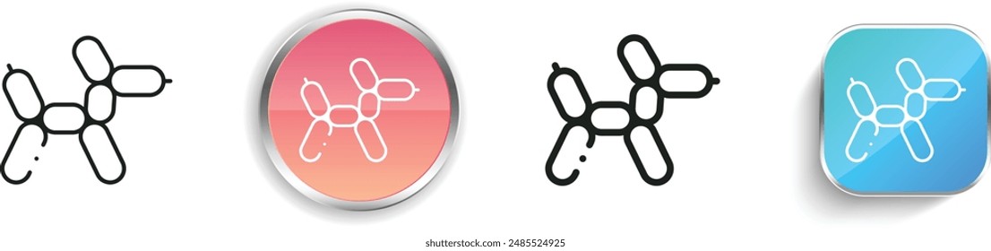 balloon dog icon. Thin Linear, Regular and Button Style Design Isolated On White Background