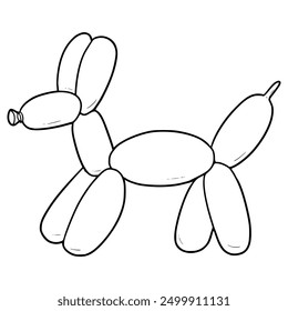 balloon dog illustration hand drawn outline isolated vector