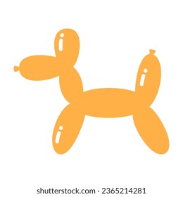 Balloon dog nastolgia retro vintage 90's and 00's style, y2k. Flat doodle style. Vector illustration.