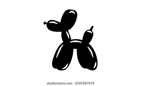 Balloon Dog Sculpture , black isolated silhouette