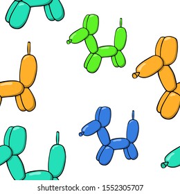 balloon dog seamless pattern. multi-colored stock vector illustration