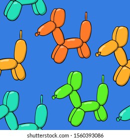 balloon dog seamless pattern. multi-colored stock vector illustration