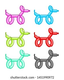 Balloon Dog set. birthday air toy. childhood happy puppy
