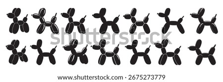 balloon dog silhouette white background vector illustration
