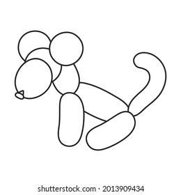 Balloon dog vector icon.Outline vector icon isolated on white background balloon dog.