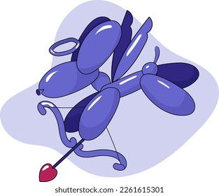 Balloon Dog Vector Illustration Cupid