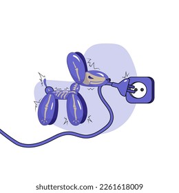 Balloon Dog Vector Illustration Electrocuted