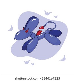 Balloon Dog Vector Illustration Halloween Demon