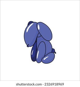 Balloon Dog Vector Illustration Sad Dog