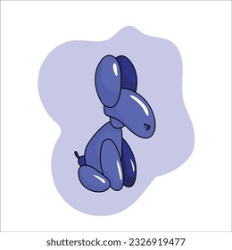 Balloon Dog Vector Illustration Sitting Dog