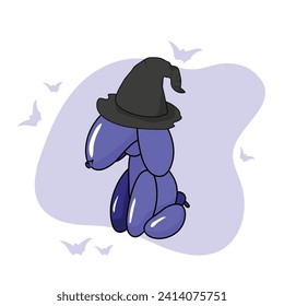 Vector de perro globo Ilustración Perro de bruja