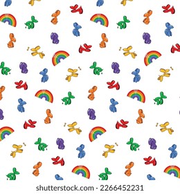 Balloon Dog Vector Pattern Pride Month