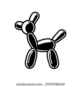 Balloon dog vector silhouette  with while Background art