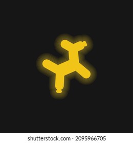 Balloon Dog yellow glowing neon icon