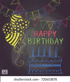 balloon doodle chalk background