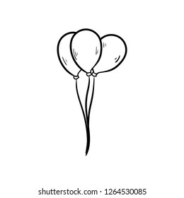 balloon doodle icon vector drawing 