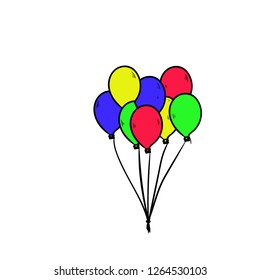 balloon doodle icon vector drawing 