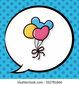 balloon doodle, speech bubble