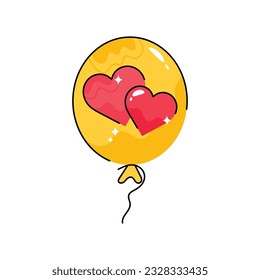 Ballon-Doodle-Vektorgrafik-Aufkleber. EPS10-Datei