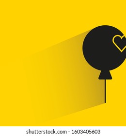 balloon with drop shadow on yellow background
