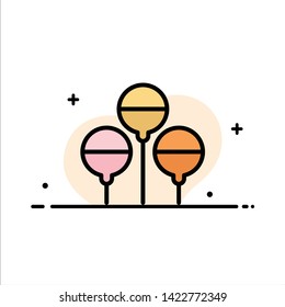Balloon, Easter, Holiday  Business Flat Line Filled Icon Vector Banner Template