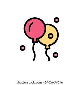 Balloon, Easter, Nature  Flat Color Icon. Vector icon banner Template. Vector Icon Template background