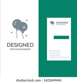 Balloon, Easter, Nature Grey Logo Design and Business Card Template