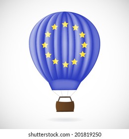 Balloon with EU flag isolated on white 