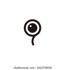 Balloon, eye geometric simple symbol logo vector