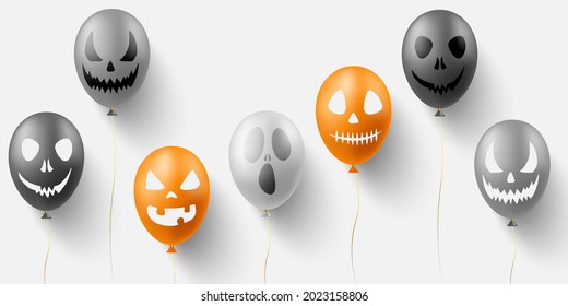 Balloon with face silhouette for Halloween design concept.