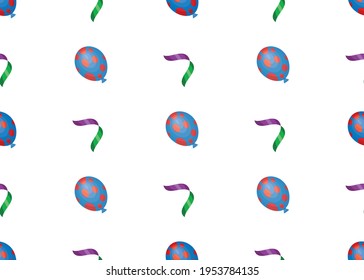 Balloon. Festive background. Seamless texture.