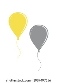 Balloon. Festive birthday card. Balloon festival. Print on T-shirts, decorative pillows, children's clothing design element. Trending colors 2021 yellow and gray. Vector graphics.