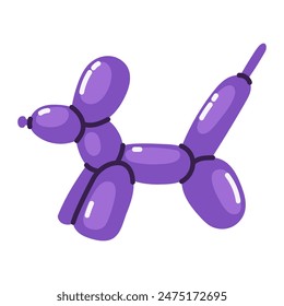 Balloon figurine in the shape of a dog, cartoon style, isolated on a white background