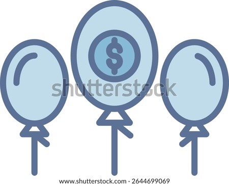 Balloon Filled Blue Tone Icon
