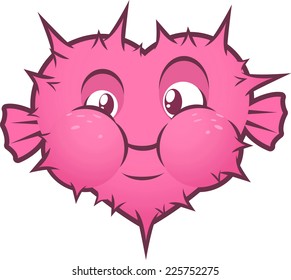 Balloon fish forming a heart shape